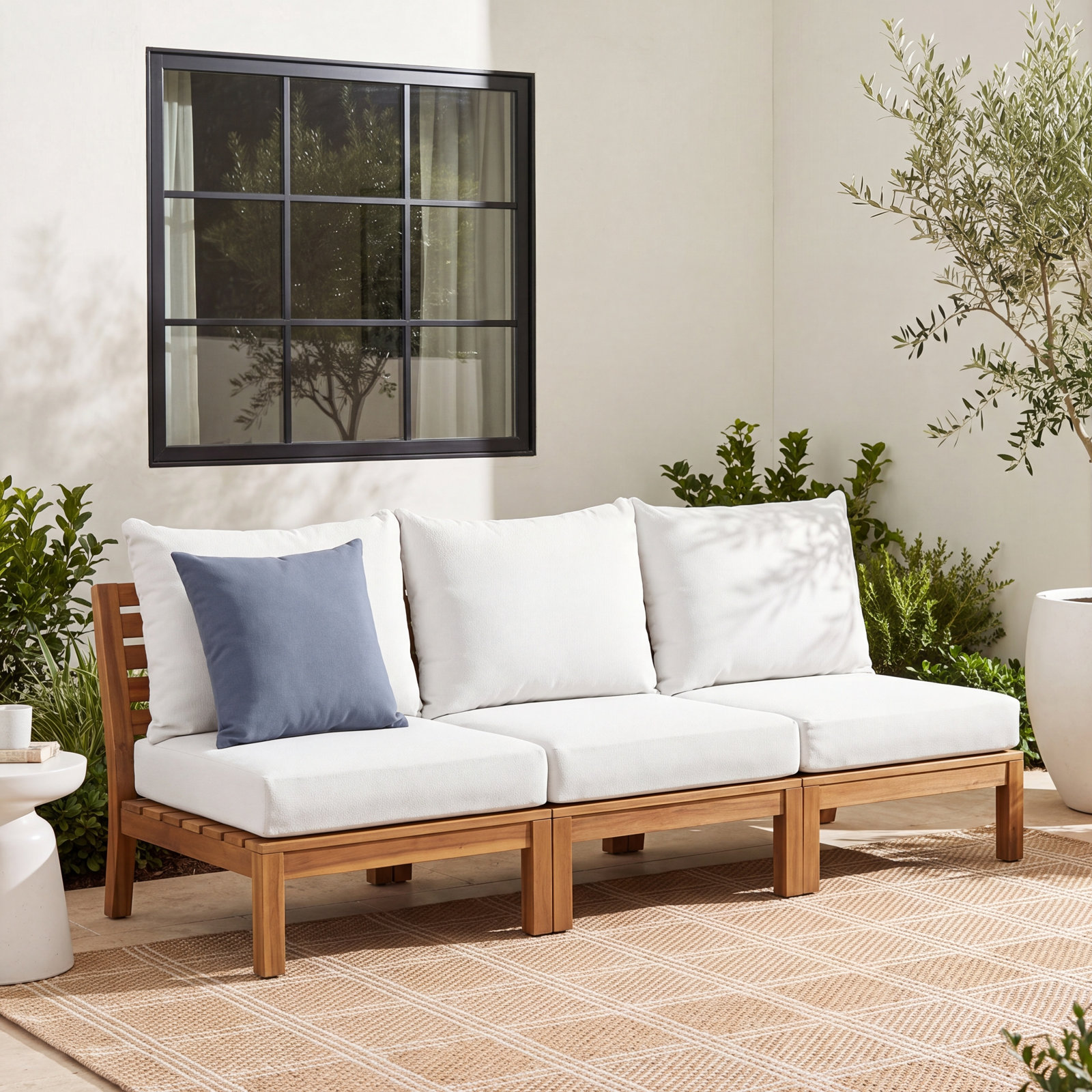 Ramblewood 23" Seat and Back Cushion, White