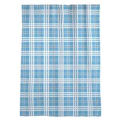 Plaid Sheer Rod Pocket Single Curtain Panel