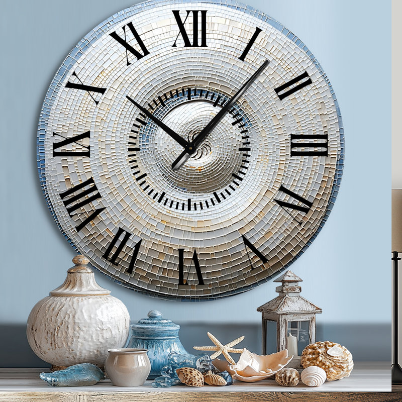 Horloge murale argentée, Grand