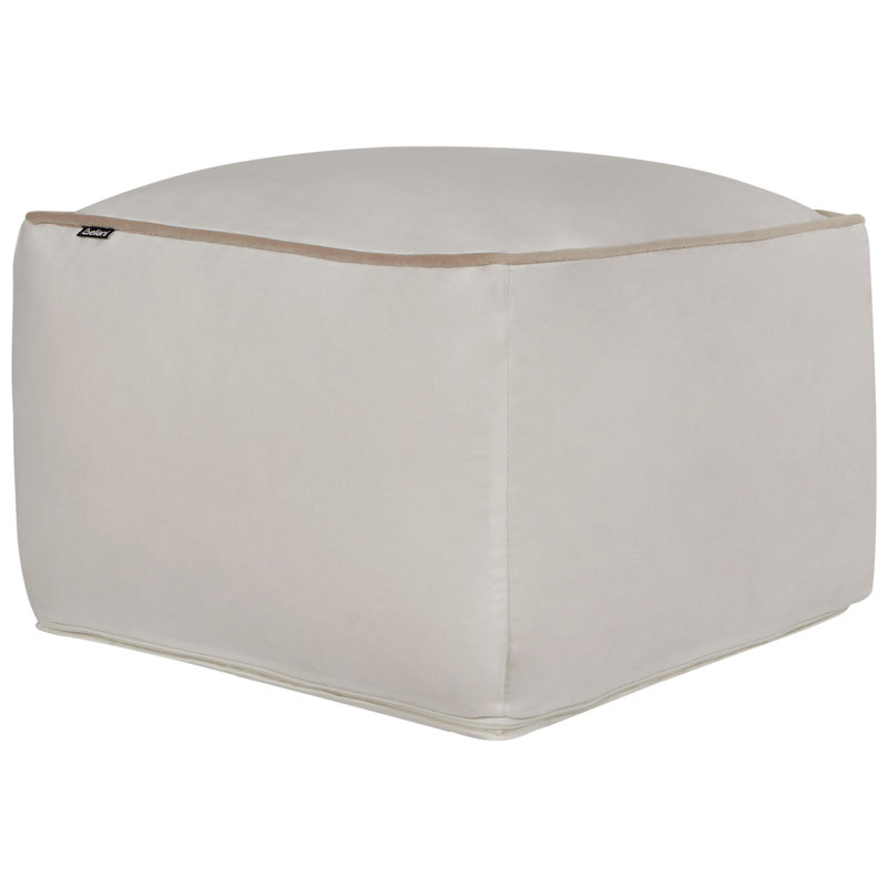 Abdulraheim 50cm Wide Square Pouf Ottoman, Light Beige