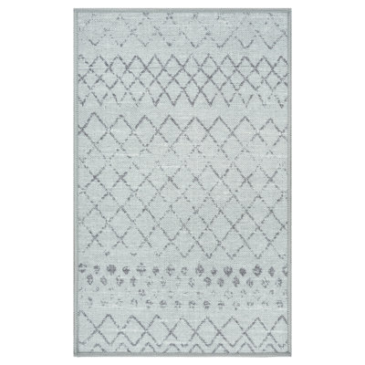 GLN Rugs Contemporary Collection - Machine Washable Modern Area Rug, Contemporary Washable Rug, Non Slip Area Rug, Abstract Living Room Rug, Bedroom Rug, Bathroom Rug (Gray Rug)