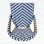 Ensemble de 2 tabourets de bar d'extérieur en rotin PE, bleu marine et blanc, structure en aluminium avec finition en bambou