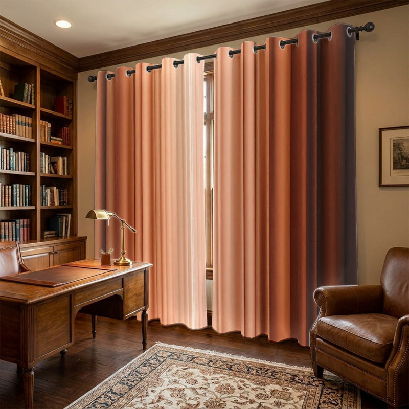 Rideaux dégradés (lot de 2), style minimaliste, rideaux thermiques modernes à œillets, couleur unie ombrée, pour la décoration de la chambre et du salon.