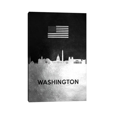 Washington Silver Skyline 1 Piece Wrapped Canvas Painting