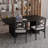 Solid Mango-Wood 80″ × 42″ Rectangular Dining Table for 8 – Matte-Black Fluted Pedestal Base, Modern Dining Room Table