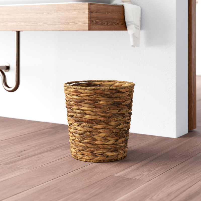 Bimal Wicker Open Waste Basket, 3 (Gallons), Stained Hyacinth