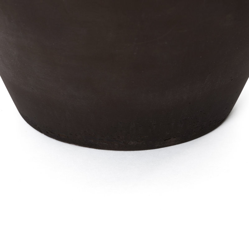 Vase rustique en ciment, finition brune antique, décor décoratif 15,75 po, H 15,75 po x 12,8 po de diamètre