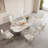 Oakic Series Modern Dining Chairs With PU Leather Upholstery White
