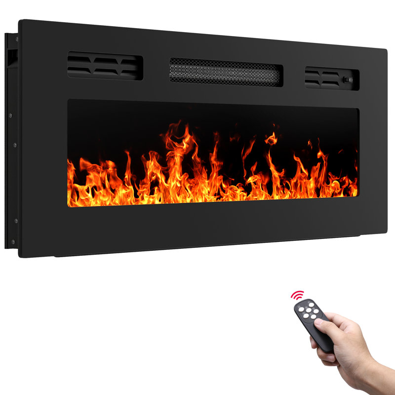 36 Inches Electric Fireplace, Recessed Or Wall Mounted