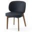Chaise de meuble-lavabo très large rembourrée de 20,1 po, fauteuil d'appoint avec haut dossier à oreilles et fauteuil sans accoudoirs avec pieds en bois massif pour salle à manger, noir, simple-1024457916-1023649125