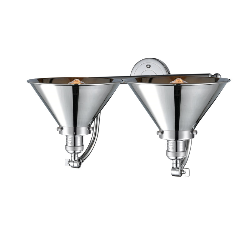 Haniyaah 2 - Light Dimmable Vanity Light, Polished Chrome, Polished Chrome, 6 Watt Vinage LED Bulb