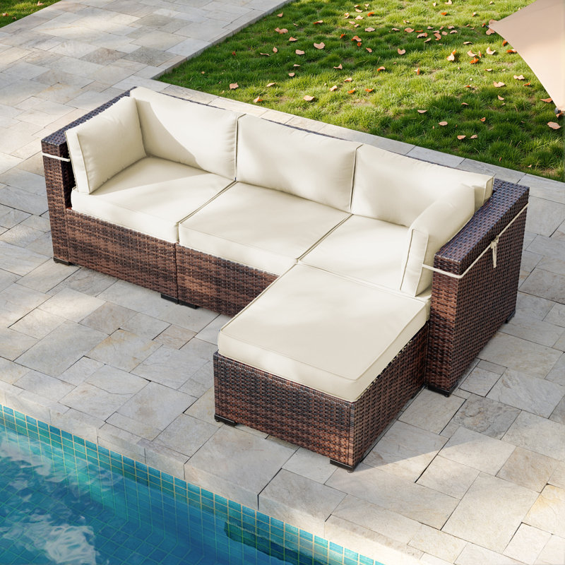 Ensemble de coussins de remplacement pour l'extérieur pour sièges - Comprend 3 coussins de siège, 3 coussins de dossier, 2 coussins de dossier courts et 1 coussin de repose-pieds.