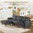 97" Modular Sectional Sofa, L-shaped Couch With Movable Ottoman, Comfy Corduroy Couch With Spring Cushion-1352472287