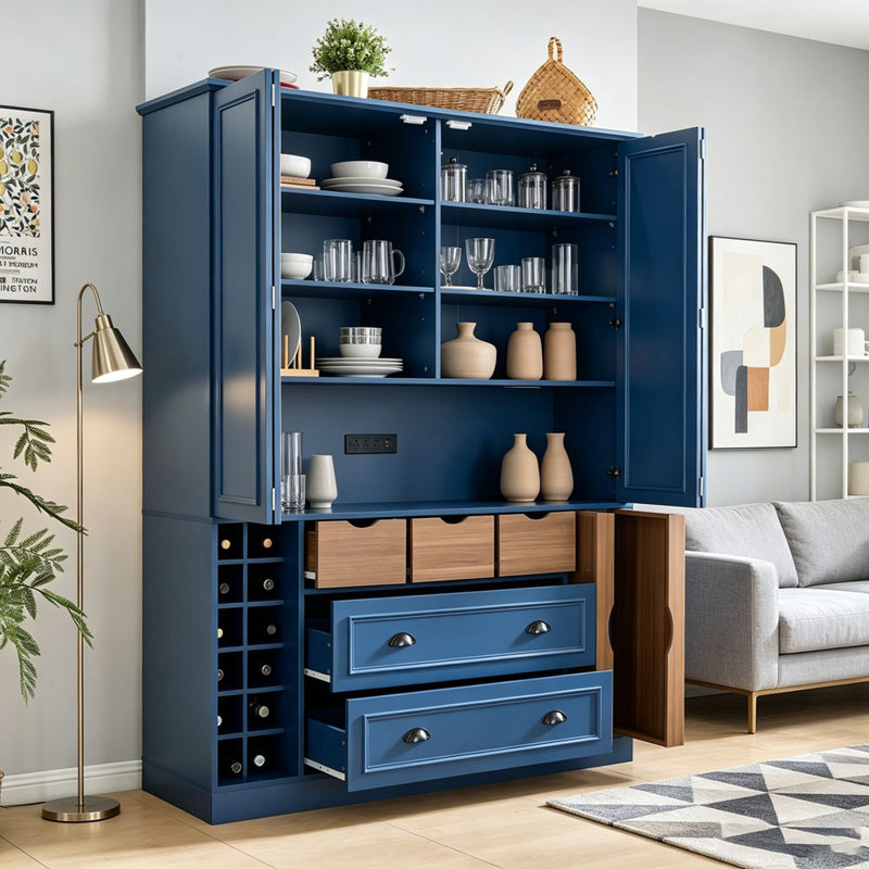 Armoire de rangement Farmhouse, Bleu
