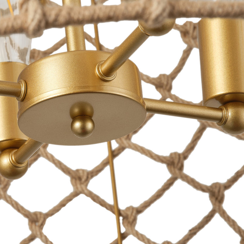 Rhamel E26 Oversized 21.25 inch Rattan Dimmable Pendant Chandelier