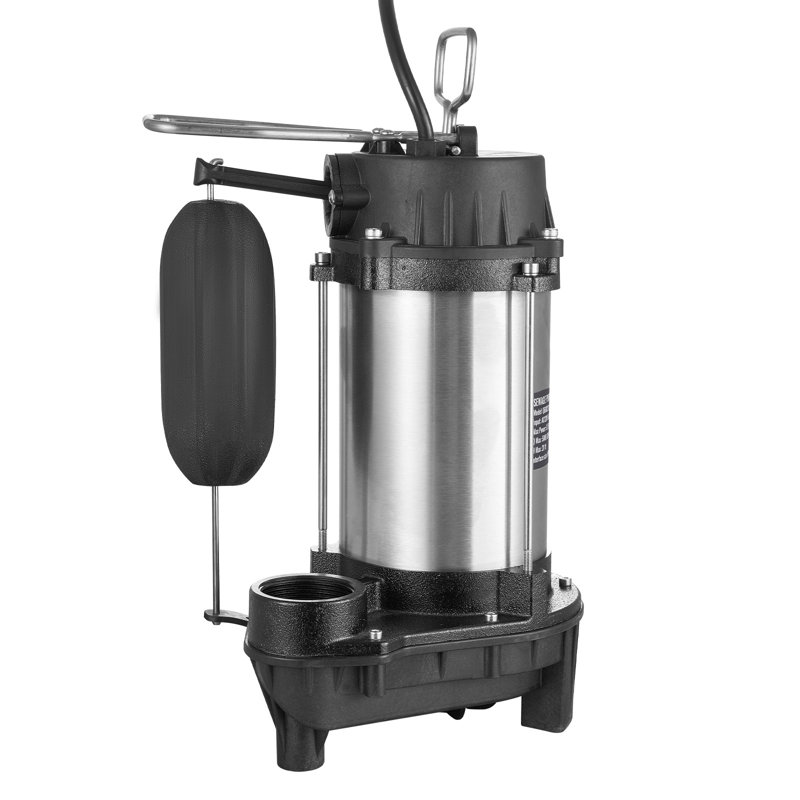 Pompe à eau submersible avec pompe à eau 1HP 5770GPH 34 pieds pour sous-sol, H 14,17 po x l 9,06 po x P 7,09 po
