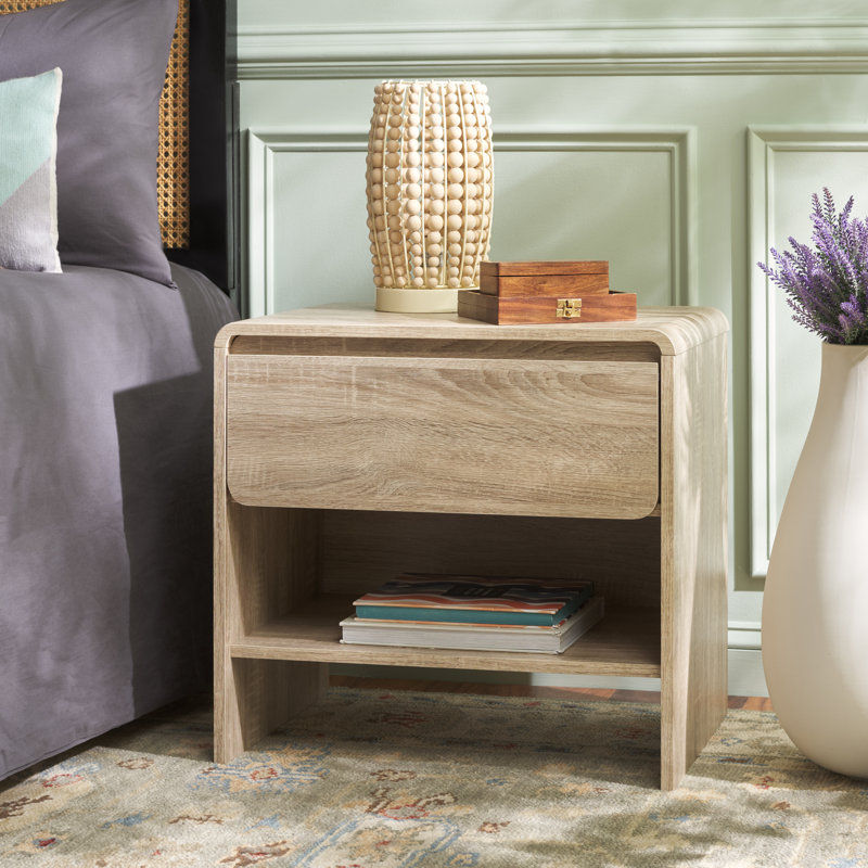 Arsenio 1 Drawer Nightstand, Light Cream