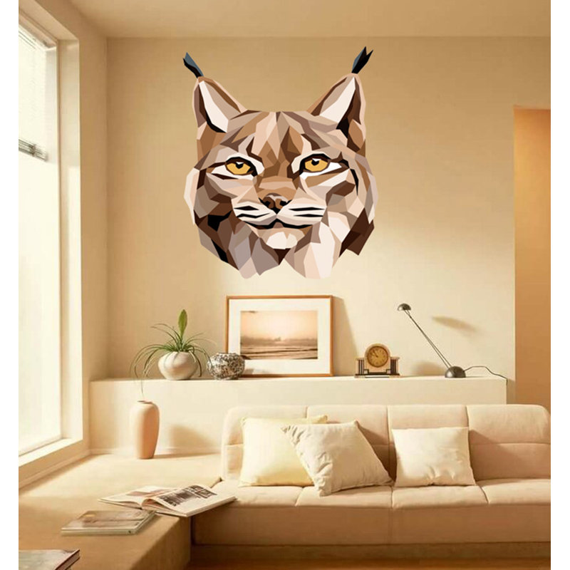 Décalcomanie murale lynx animal, autocollant, art mural moderne, multicolore GD234, H 22 po x l 20 po
