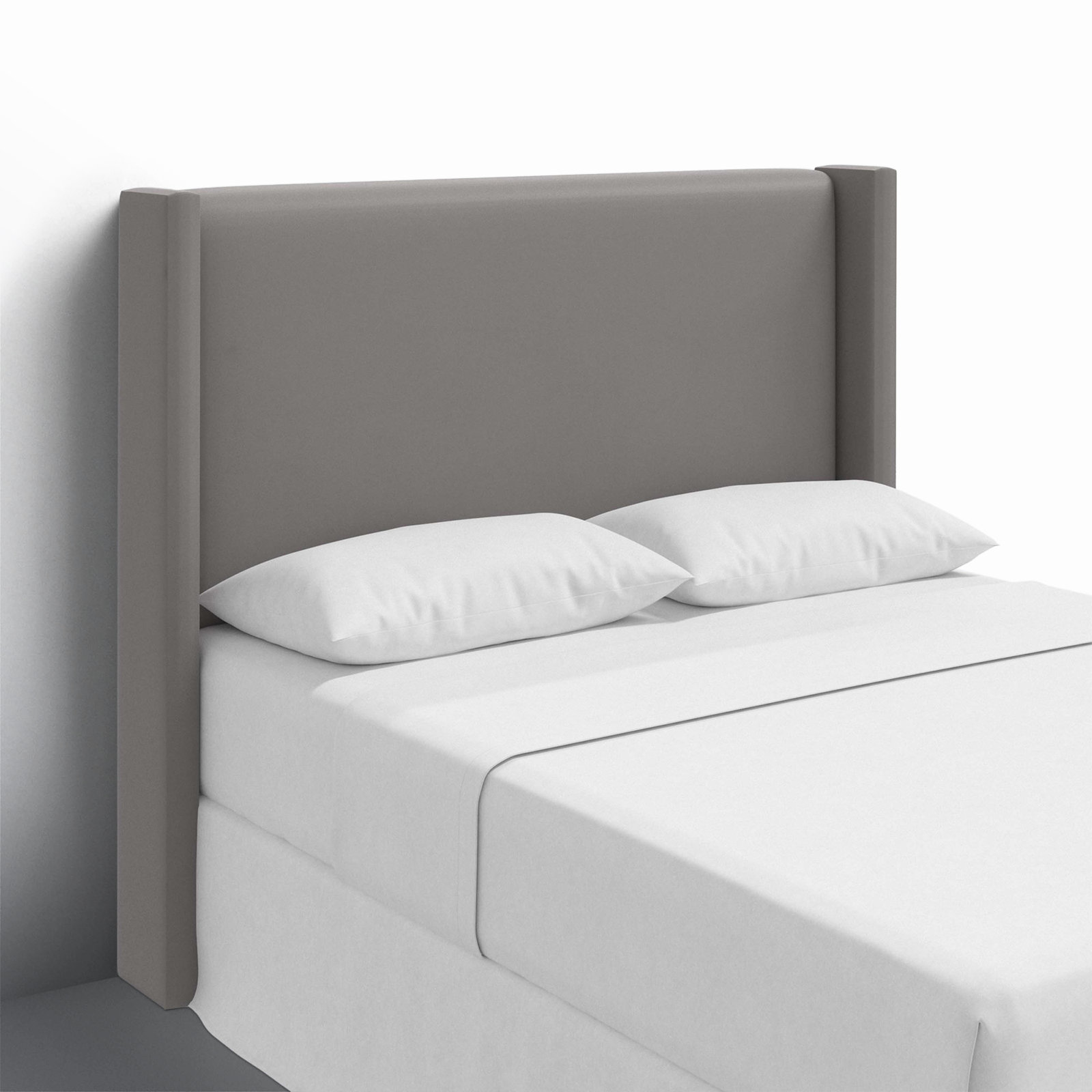 Hanson Upholstered Headboard, Full, Classic Otter Performance Velvet