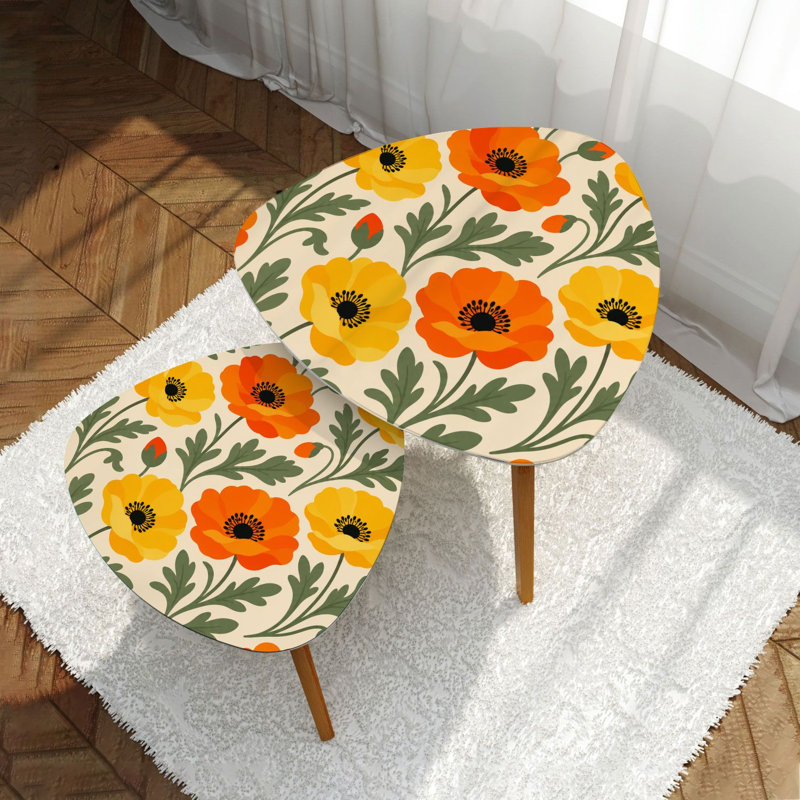 Ensemble de 2 tables basses gigognes Triangle