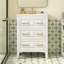 Meuble-lavabo en bois massif avec lavabo en céramique et rangement à 3 tiroirs-482200675