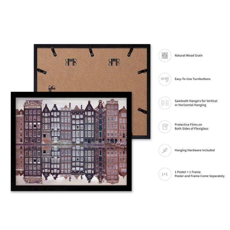 Amsterdam House, Black Framed, Poster, 08"H x 10"W