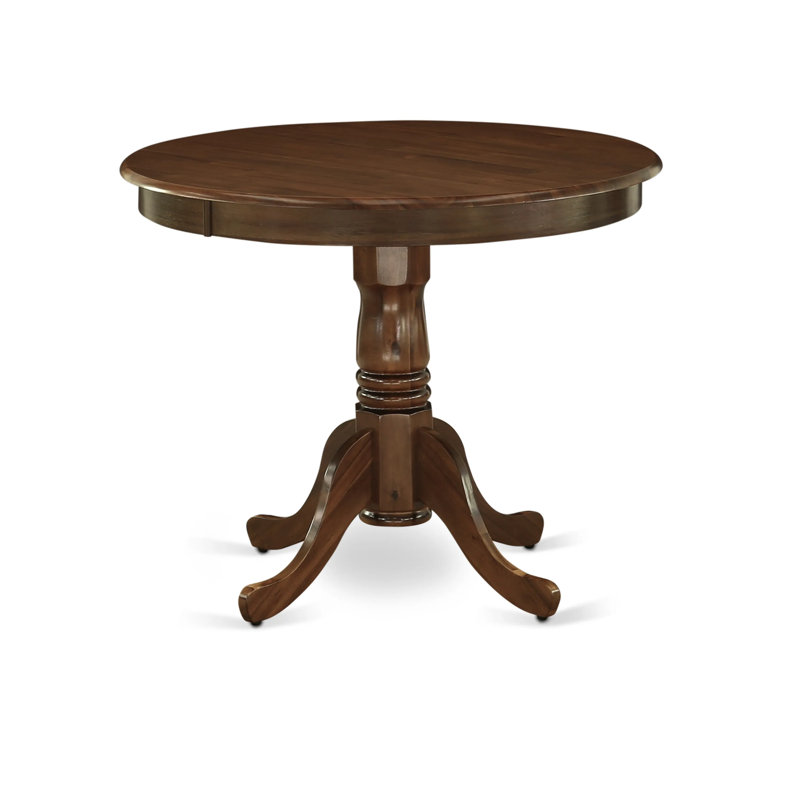 Antique Modern Kitchen Table - a Round Dining Table Top with Pedestal Base, Walnut, Acasia Walnut, Acasia Walnut