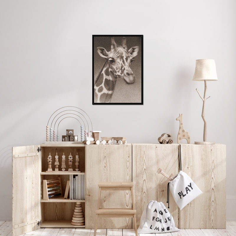 Jean The Giraffe (P) by Robert L. Caldwell, Jr. - Print, Black Framed Paper Print, 50cm H x 34cm W
