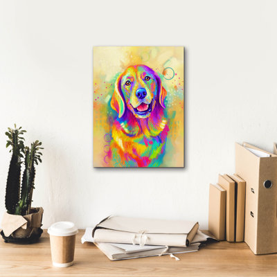 Pop Art Golden Retriever 4' by Furbaby Affiliates Canvas Wall Art