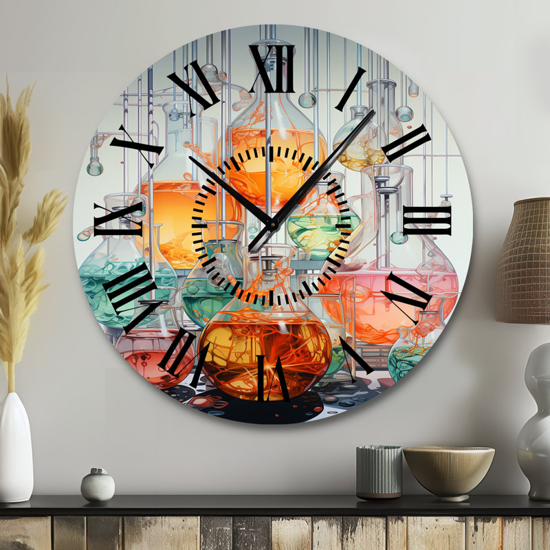 Horloge murale à laboratoire noir, Grand