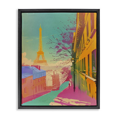 Abstrait, "Paris Tower", art mural encadré par Sasha