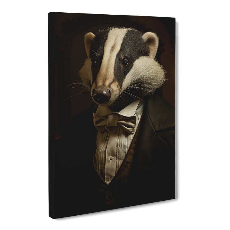Badger Conceptual Art - Wrapped Canvas, 76cm H x 50cm W x 3cm D