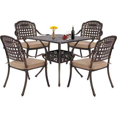 Ensemble repas d'extérieur carré L 35,4 po Ashanique