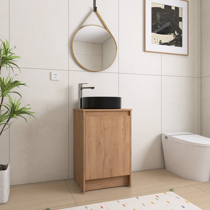  Ensemble de meuble-lavabo simple 20 po avec comptoir en céramique Bellmead, Noir