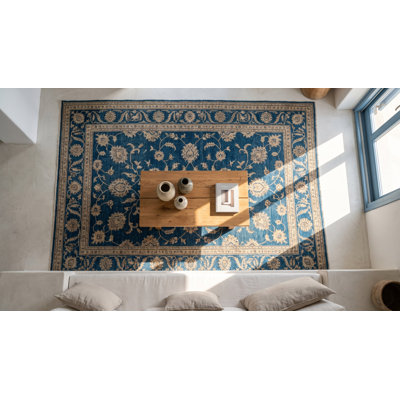 Tapis rectangulaire chinois en laine noué à la main de style chinois antique des années 1900