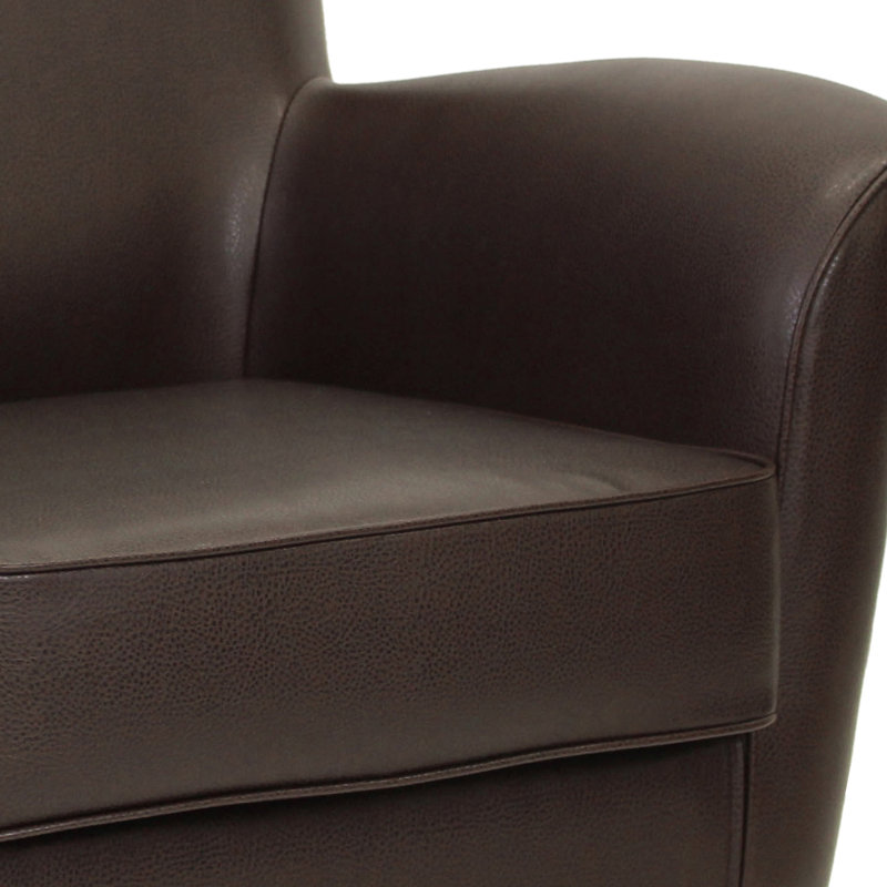 Fauteuil club Aaliyiah, Similicuir noyer