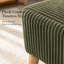 Banc de rangement en velours côtelé vert olive de 32 pouces de largeur avec pieds en bois, boîte de rangement rabattable, banc de bout rembourré doux, repose-pieds et banc à chaussures pour la chambre à coucher, le salon et le vestibule-131529083