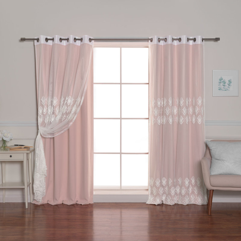 Paire de rideaux occultant et isolants Brunonas Mix & Match, L 52 po x L 96 po, Vieux rose