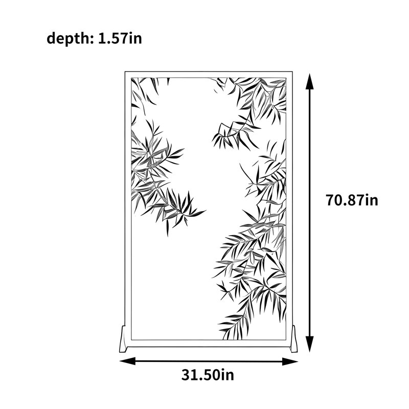 Paravent en bambou, H 70,87 po x l 31,5 po x P 1,57 po