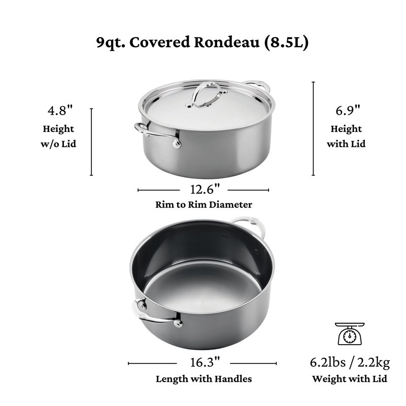 Nanobond® Molecular Titanium 9-quart Rondeau With Lid