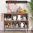 Wave Pattern Oak Buffet Cabinet with Metal Legs – Semi-Open Sideboard for Living Room, Dining Room, Entryway Storage