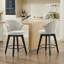 Ensemble de 2 tabourets de bar pivotants à hauteur de comptoir, chaises rembourrées en chenille avec large dossier pour bar, îlot de cuisine, salle à manger, blanc-299217687