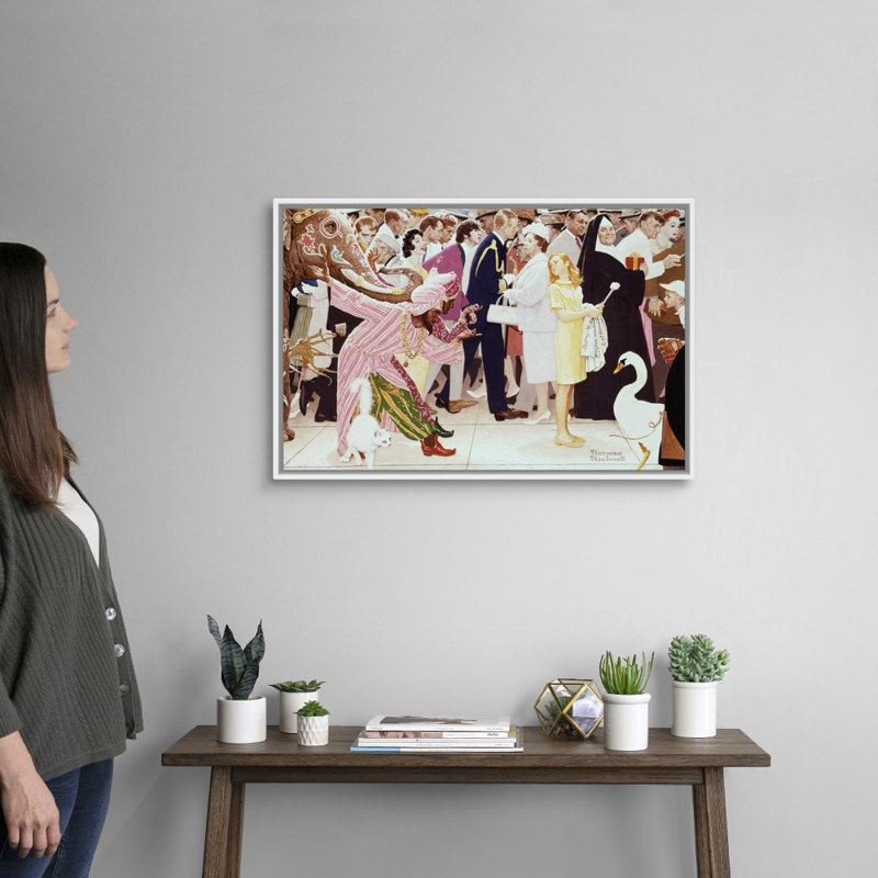 Art mural sur toile The samedi People, Cadre flottant blanc, H 22 po x l 32 po x P 1,75 po