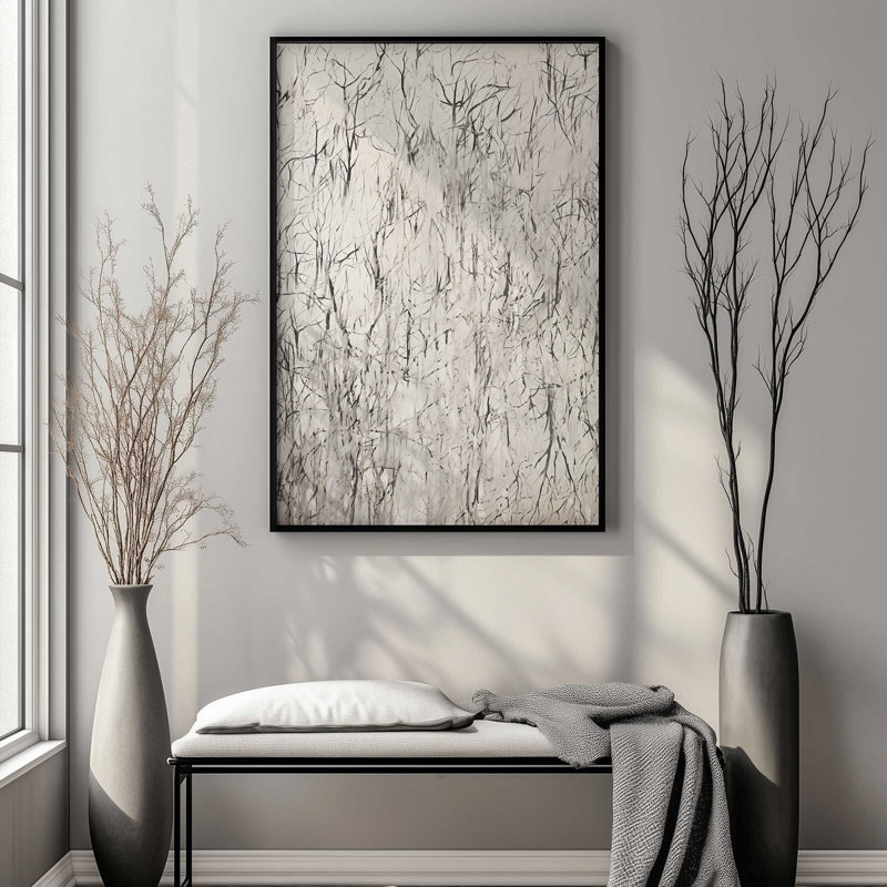 Winter's Lace II, Single Picture Frame Brushed Gold, 21.25" H x 17.25" W