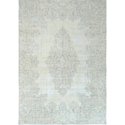 One-of-a-Kind Rectangle 8'6" X 11'8" Wool Area Rug Ivory/Grey/Blue