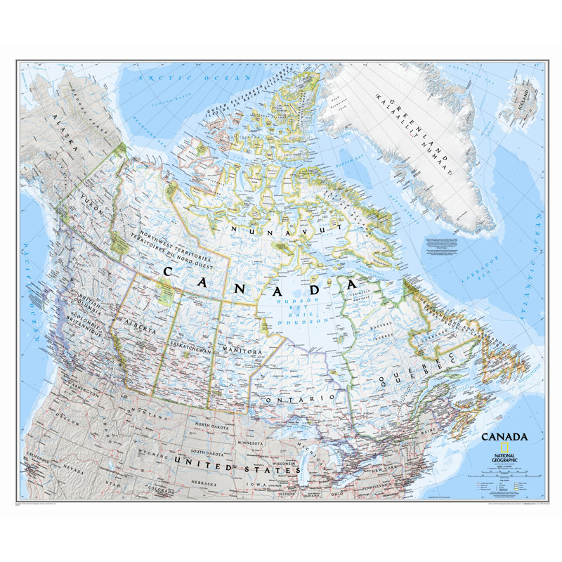 Carte classique murale du Canada, Stratifié