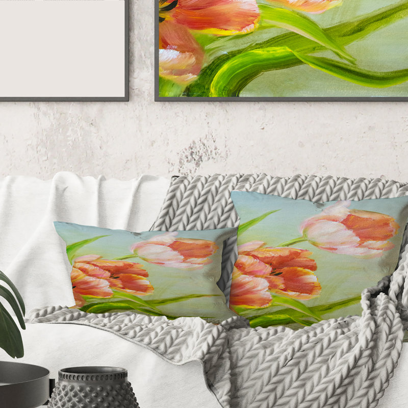 Tulips Flowers I Rectangular Pillow Cover & Insert