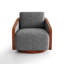 Upholstered Swivel Barrel Chair-2102375581
