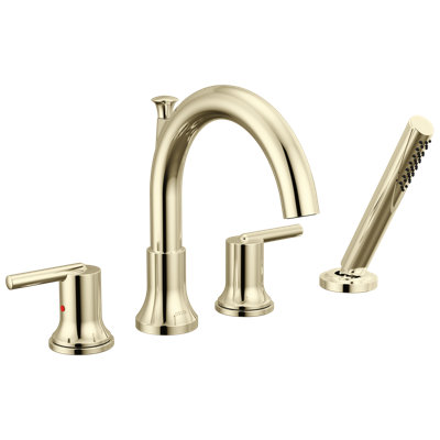 Trinsic Roman Tub Faucet with Hand Held Shower, Polished Nickel Deck Mount Bathtub Faucet, Polished Nickel (Valve Not Included)