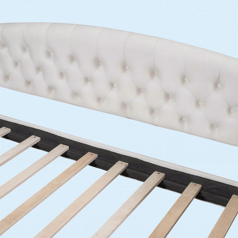 Modern Luxury Tufted Button Daybed, Beige, Full
